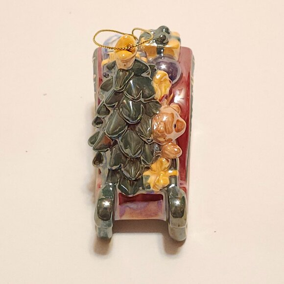 Thomas Kinkade Glitter Sleigh Porcelain Ornament New Bradford Editions 2004 BNIP - Picture 5 of 14